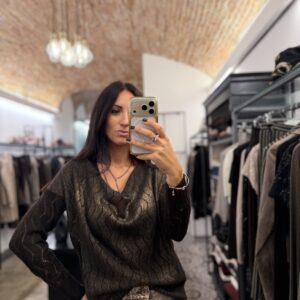 Maglia spalmata collo gronda