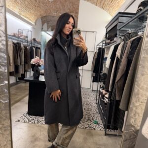 Cappotto inserto costina 65% lana