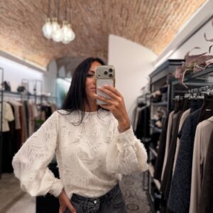 Casacca jacquard in pizzo