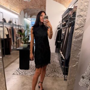Abito jacquard pizzo