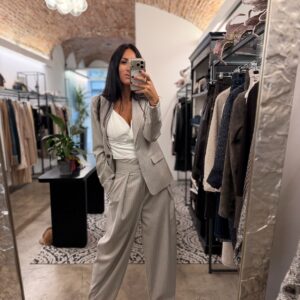 Pantalone baloon gessato