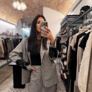 Giacca scozzese pizzo polsi